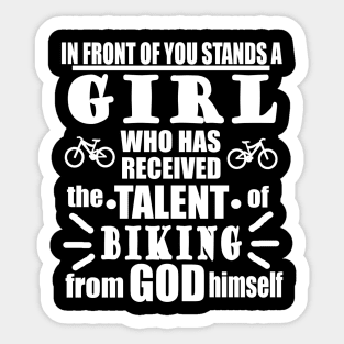 Cycling Girls Bicycle Downhill Bike Tour Slogan Sticker